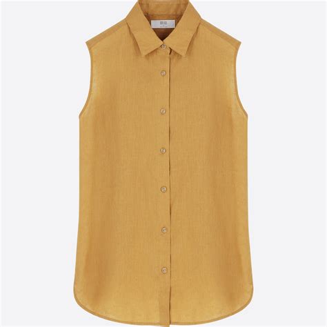 Women Premium Linen Sleeveless Shirt Uniqlo Us