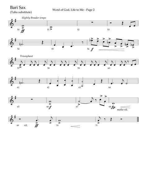 Word Of God Life To Me Choral Anthem Satb Bari Sax Sheet Music Pdf