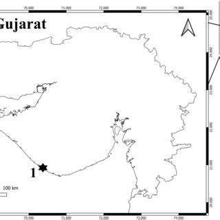 Map of the study area. 1. Veraval, Saurashtra coast, Gujarat, India ...