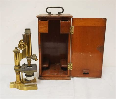 At Auction Antique Bausch And Lomb Optical Co Brass Microscope