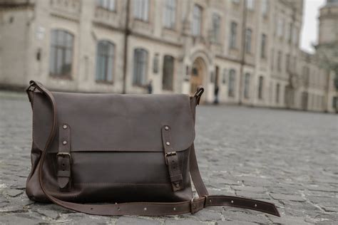 Leather Satchelmessenger Bag Menleather Briefcaselaptop Bag Etsy