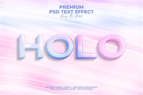 Efeito De Texto Hologr Fico D Psd Premium