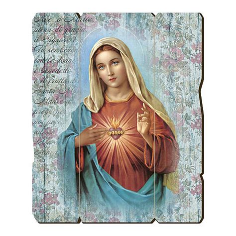 Bild Aus Holz Unbeflecktes Herz Maria 35x30 Cm Online Verkauf Bei