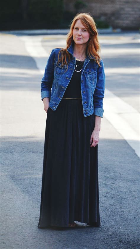 Remixed Grey Maxi How To Wear Denim Jacket Winter Outfits Blue