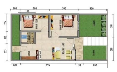 Denah Rumah Minimalis 1 Lantai Type 36