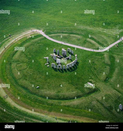 Stonehenge World Heritage site Wiltshire UK aerial view Stock Photo ...