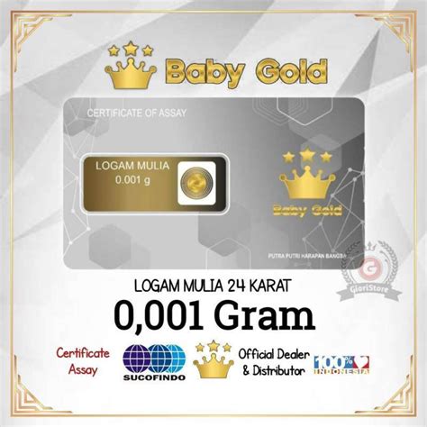 Jual BABY GOLD EMAS ASLI 24K 0 001 Gram Hadiah Dengan Min Belanja Rp