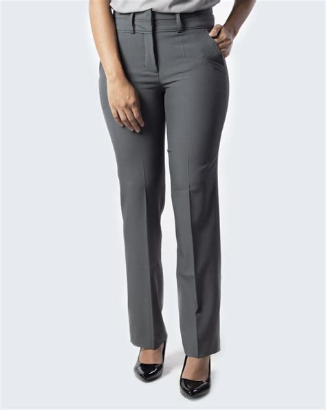 Look Com Calca Cinza Feminina - Calça Feminina Cós Alto Uniforme | Cinza Chumbo - Concept Uniformes