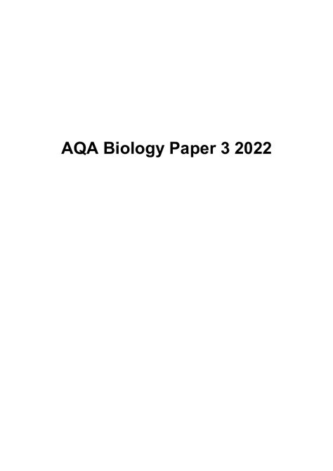 AQA GCSE BIOLOGY Higher Tier Paper 1H Browsegrades