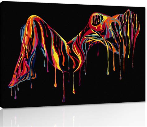 Ksiw Abstract Canvas Art Wall Decor Sexy Woman Colorful Painting Hd