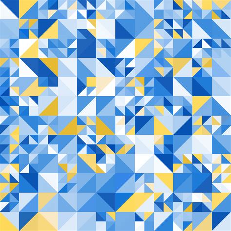 Trendy abstract geometric background with blue and yellow triangles ...