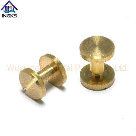 Ingks Brass Chicago Screw Flat Head Female Screw With Slotted Flat Head