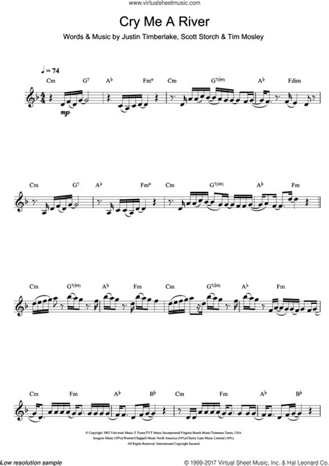 Cry Me A River Sheet Music For Clarinet Solo Pdf V2