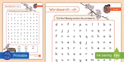 Grade 1 Phonics Ch Wordsearch Teacher Made Twinkl