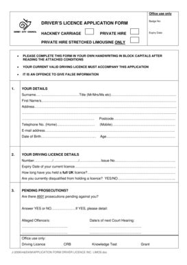 Fillable Online Derby Gov Drivers Licence Application Form Derby City