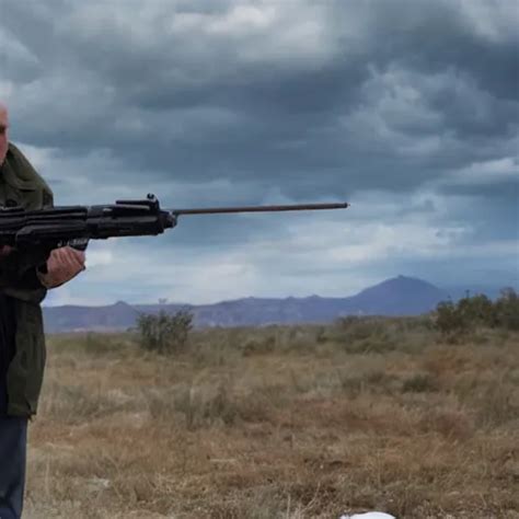 Film Still Of Mike Ehrmantraut Aiming A Sniper Rifle Stable Diffusion