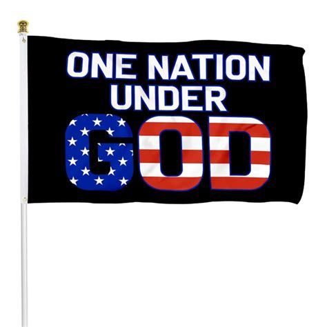 One Nation Under God Christian Jesus American Flag Banner