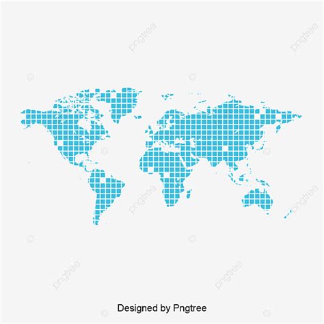 World Map Dot PNG Transparent, Vector Dotted World Map, World Map, Blue ...