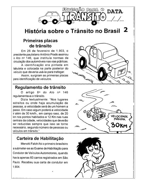 Atividades E Hist Ria Do Tr Nsito Mundinho Da Crian A