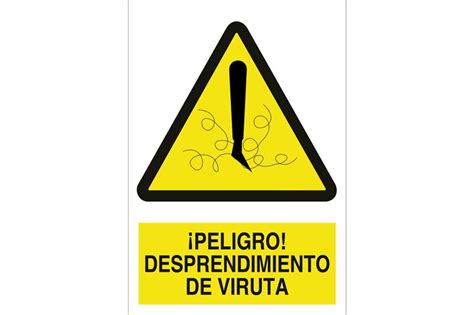 Se Al Advertencia Pictorama Y Texto Peligro Desprendimiento Viruta