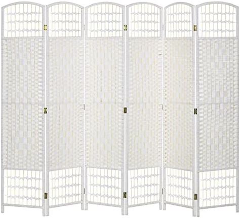 Homcom Panel Room Divider Ft Tall Folding Privacy Screen Wave