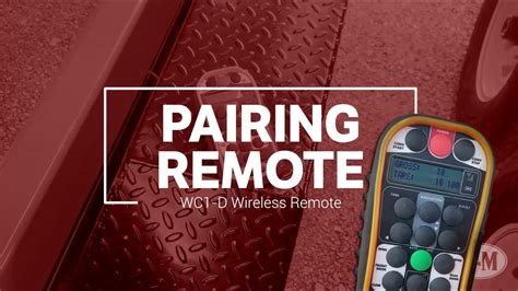 Wc D Remote Pairing Instructions Youtube