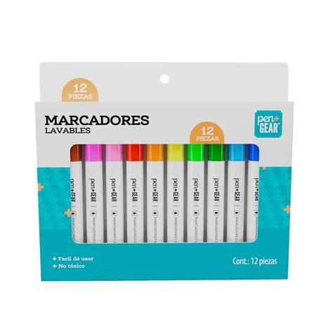 Marcador Pen Gear Lavable Colores Variados Piezas Walmart