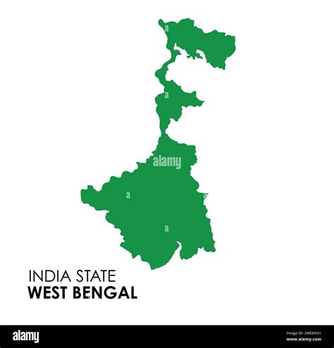 West Bengal Map Of Indian State Kolkata Map Vector Illustration White