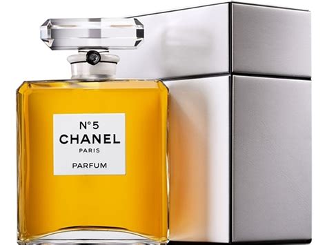 A 30-ounce bottle of Chanel No.5 worth $4200 is on stands