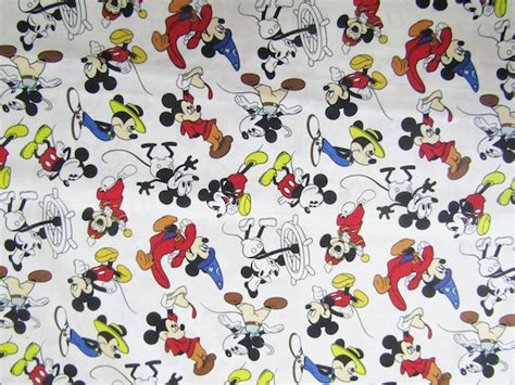 Disney Mickey Mouse Fabric 100% Cotton Fabric By The Yard | Etsy