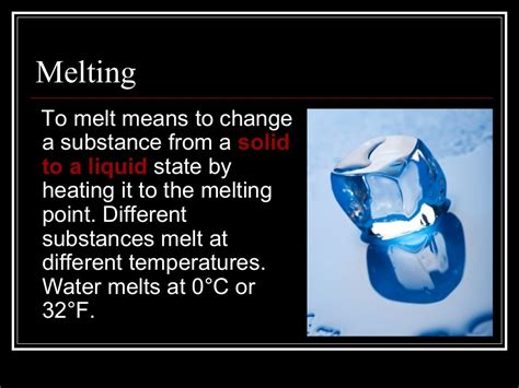 Freezing, melting, and evaporation