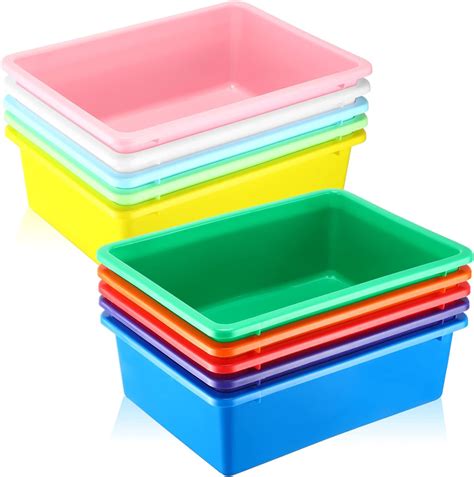 10 Pack Large Plastic Cubby Bin Storage Colorful Classroom