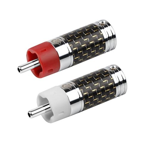 Pcs Rca Connector Tellurium Copper Carbon Fibre Gold Plated Diy Rca