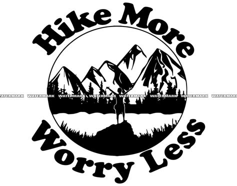 Hike More Worry Less Svg 2 Cut File Dxf Png Clipart Etsy