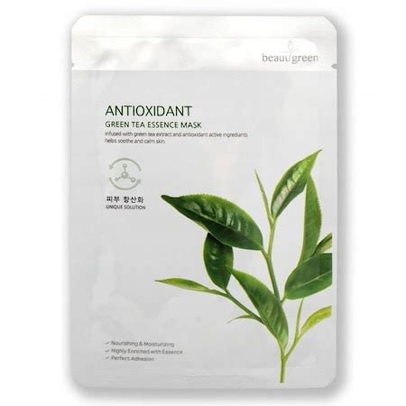 Антиоксидантна маска за лице със зелен чай, BeauuGreen, 23гр - eMAG.bg