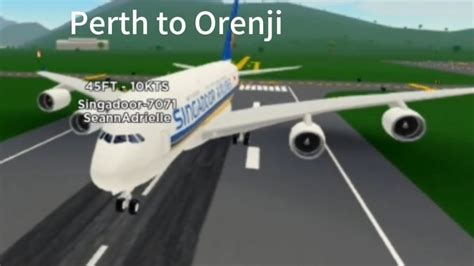 Singapore Airlines Perth To Orenji ROBLOX PTFS YouTube