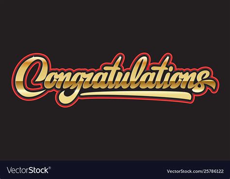 With Calligraphic Inscription Congratulations Vector Image