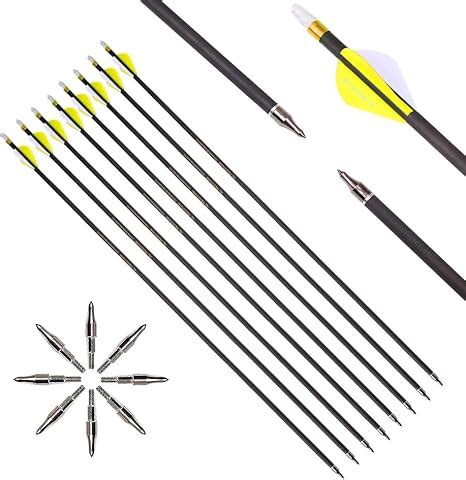 Amazon ACCMOS 6 12pc Custom Length Carbon Arrows Spine 300 350