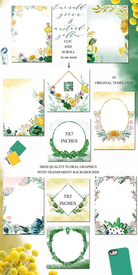 Emerald Green And Mustard Yellow Mustard Wedding Invitations Green Invitations Green Wedding