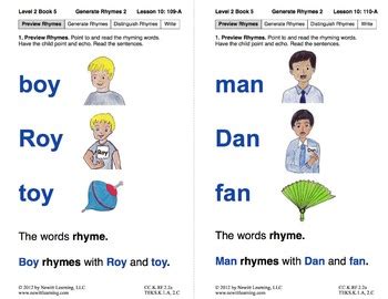 Generate Rhymes 2: Lesson 10, Book 5 (Newitt Prereading Series) | TPT