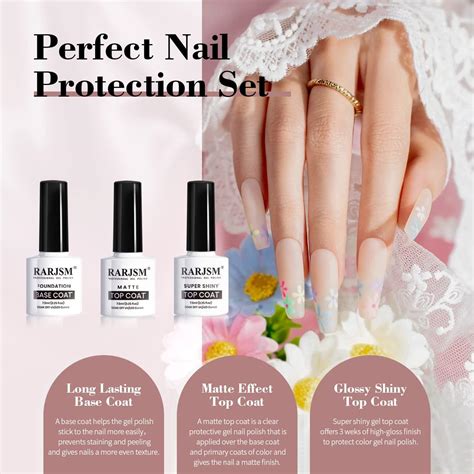 Rarjsm Pastel Gel Nail Polish Set Colors With Top Base Coats Neutral Nude White Pink