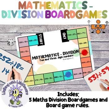 Mathematics Division Boardgames- Free Time Activity | TPT