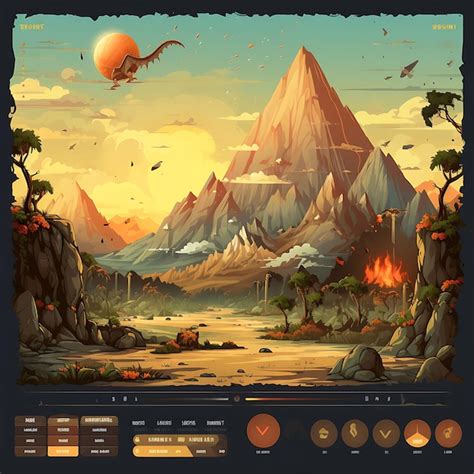 Premium AI Image Prehistoric Adventure Pop Up Ui Dinosaurs And