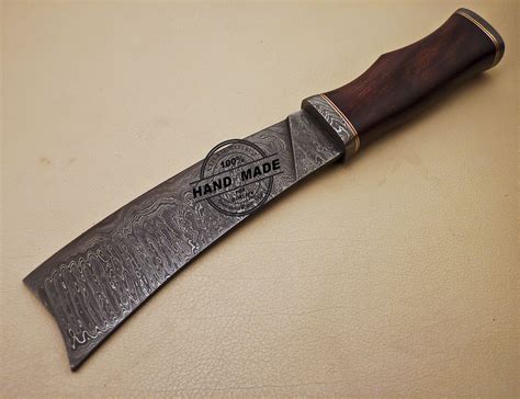 Damascus Cleaver Butchers Knife Custom Handmade Damascus Steel