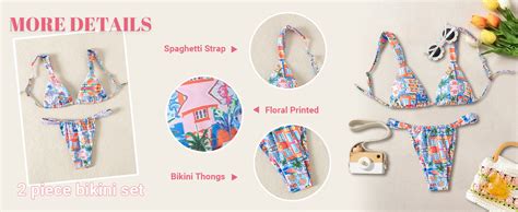 Amazon Women S High Waisted Bikini Set Floral Print Spaghetti