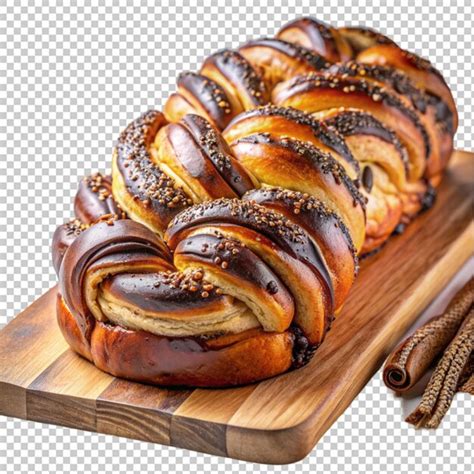 Premium Psd Freshly Baked Brioche Babka With Poppy Seeds