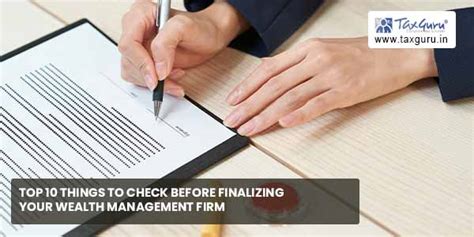 Top Things To Check Before Finalizing Your Wealth Management Firm