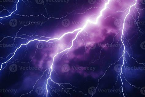 Flash of lightning on dark background. Thunderstorm. Generative AI ...