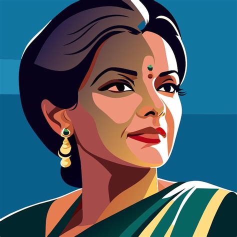 Premium Vector Indian Anchor Wearing Saree Portrait Full Vector