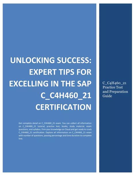 Ppt Unlocking Success Expert Tips For Excelling In The Sap C C H